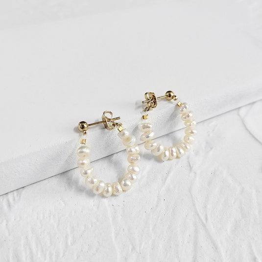 Simple Pearl Earrings Necklace Female Clavicle Chain