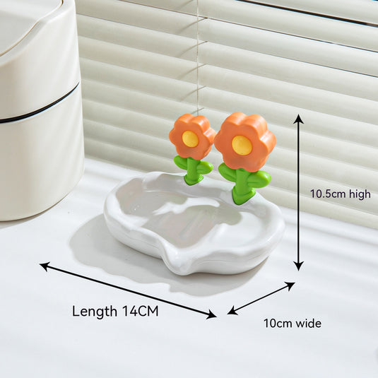 Draining Flowers Soap Dish Home Creative