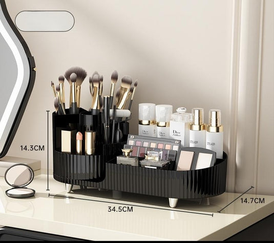 Cosmetics Storage Box Rotating Pen Holder Dresser Table Large Capacity Makeup Brush Lipstick Eye Shadow Puff Storage Rack