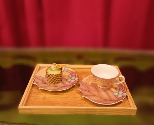 Wooden 2 PC tray set