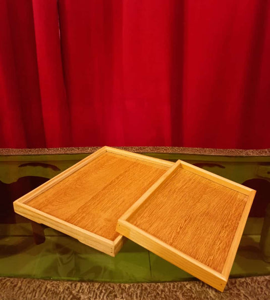 Wooden 2 PC tray set