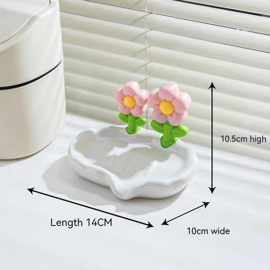 Draining Flowers Soap Dish Home Creative