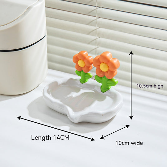 Draining Flowers Soap Dish Home Creative